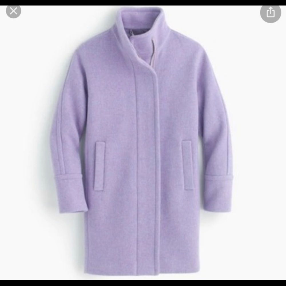 JCrew Stadium Cloth Cocoon Coat in Heather Purple
